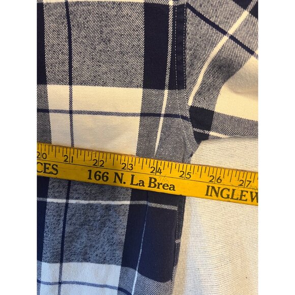 Vintage Field Gear Plaid Button-Up Shirt Navy & Cream Long Sleeve 100% Cotton XL - Picture 13 of 16